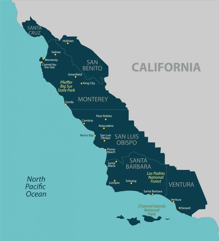 Explore Central Coast California Cities 🗺️ And Central California Coastal